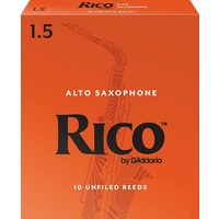 Rico Eb Alto Saxophone 10 x Reeds, Strength 1.5 ( 1 1/2 ) 10-pack RJA1015