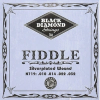Black Diamond N719 Silverplated 4/4 Fiddle / Violin Strings Set, Medium