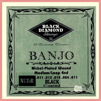 Black Diamond N735BM Banjo Set Coated Black 5-string banjo strings Medium