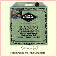 Black Diamond N735M Banjo Set Bluegrass 5-string banjo strings Medium gauge 