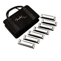 Fender Blues Deluxe Harmonicas 7-Pack with Case  C, G, A, D, F, E, Bb