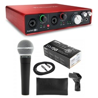 Focusrite Scarlett 6i6  2nd Gen Interface with Shure SM58 Mic with cable + clip