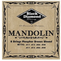 Black Diamond Mandolin Strings Phosphor Bronze Wound Medium Gauge 8 String Set 