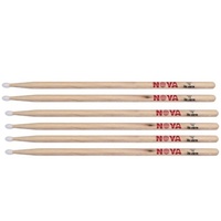 Vic Firth Nova 7A Nylon Tip 3 Pairs American Hickory  Drumsticks