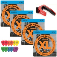 Daddario EXL110 Electric Guitar strings x 4 D'addario Capo 12 Mixed Tortex Picks