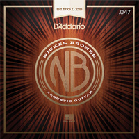 D'Addario NB047 Nickel Bronze Wound Acoustic Guitar Single String, .047