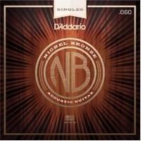 D'Addario NB060 Nickel Bronze Wound Acoustic Guitar Single String, .060