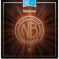 D'Addario Nickel Bronze Acoustic Guitar Strings, Light 12-String , 10-47 