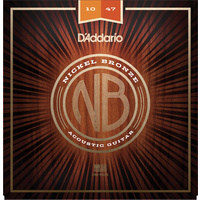 D'Addario NB1047 Nickel Bronze Acoustic Guitar Strings, Extra Light, 10-47