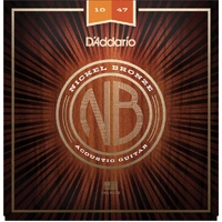 D'Addario NB1047 Nickel Bronze Acoustic Guitar Strings, Extra Light, 10-47