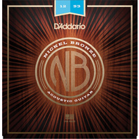 D'Addario NB1253 Nickel Bronze Acoustic Guitar Strings, Light, 12-53