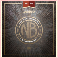 D'Addario NB1656 Nickel Bronze Acoustic Guitar Strings, Resophonic Gauge 16 - 56