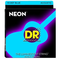 DR Strings NBA-10 K3 Neonƒ?? Hi-Def Blue Acoustic Guitar Strings 10 - 48