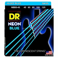 DR Strings NBB5-45 K3 NEON Blue Medium 5-String Electric Bass Strings 45-125