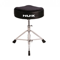 NU-X Double Braced Motostyle Drum Throne in Black Wormthread Adjustable Height