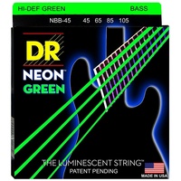  DR Strings Hi-Def Coated NEON Green  Electric Bass Guitar Strings 45 - 105