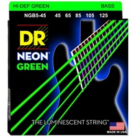 DR NGB5-45 K3 Neon Hi-Def Green Medium 5-String Electric Bass Strings (45-125) 