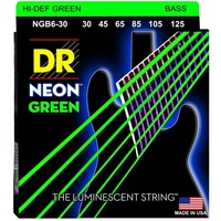 DR Strings NGB6-30 Neon Green Medium 6-String Electric Bass Strings 30 - 125