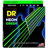 DR Strings Hi-Def NEON Green Coated  9 - 46 Electric Guitar Strings 