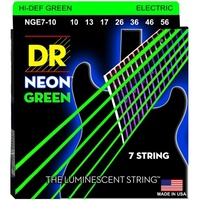 DR Strings NEON Green Coated Med 10 - 56   7-String Electric Guitar Strings 