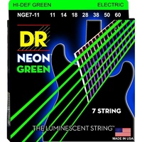 DR Strings NEON Green Coated  7-String Electric Guitar Strings 11 - 60