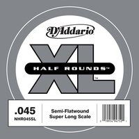 D'Addario NHR045SL Half Round Bass Guitar Single String, Super Long Scale, .045