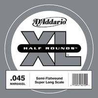 D'Addario NHR045SL Half Round Bass Guitar Single String, Super Long Scale, .045