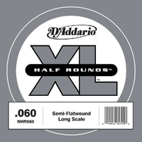 D'Addario NHR060 Half Round Bass Guitar Single String, Long Scale, .060