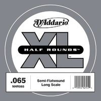 D'Addario NHR065 Half Round Bass Guitar Single String, Long Scale, .065