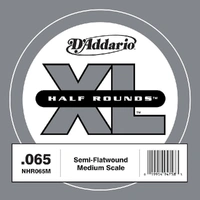 D'Addario NHR065M Half Round Bass Guitar Single String, Medium Scale, .065