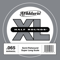 D'Addario NHR065SL Half Round Bass Guitar Single String, Super Long Scale, .065