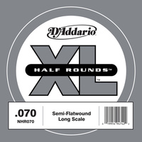D'Addario NHR070 Half Round Bass Guitar Single String, Long Scale, .070