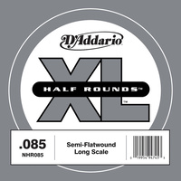 D'Addario NHR085 Half Round Bass Guitar Single String, Long Scale, .085