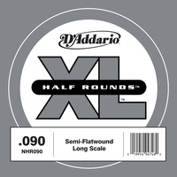 D'Addario NHR090 Half Round Bass Guitar Single String, Long Scale, .090
