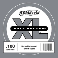 D'Addario NHR100S Half Round Bass Guitar Single String, Short Scale, .100