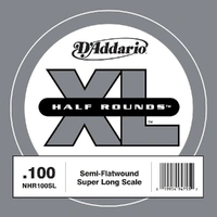 D'Addario NHR100SL Half Round Bass Guitar Single String, Super Long Scale, .100