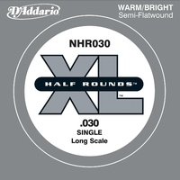 D'Addario NHR130 Half Round Bass Guitar Single String, Long Scale, .130