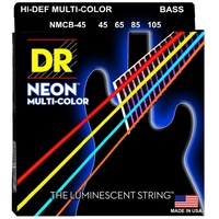 DR NMCB-45 K3 Neon Multi-Color Coated Medium Electric Bass Strings (45-105)
