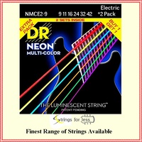 2 sets DR Strings Hi-Def NEON Multi-Color Light Electric Guitar Strings 9 - 42 