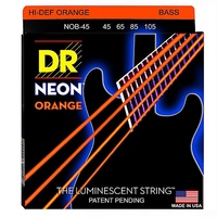 DR Strings NEON Hi-Def Orange Bass SuperStrings Medium 4 String 45 - 105