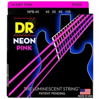 DR Strings NEON Hi-Def Pink Bass  Strings Medium 4 String 45 - 105