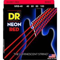 DR Hi-Def Neon Red  Coated Nickel Plated Bass Guitar Strings  4 String 40-100