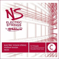 D'Addario NS Electric Violin Single Low C String, 4/4 Scale, Medium Tension