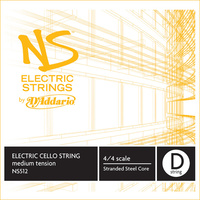 D'Addario NS Electric Cello Single D String, 4/4 Scale, Medium Tension