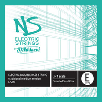 D'Addario NS Electric Traditional Bass Single E String, 3/4 Scale, Medium Tension