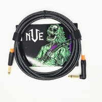 NVE Guitars Instrument Cable gold plated Plugs 10ft - 3m Straight to Angle - Black