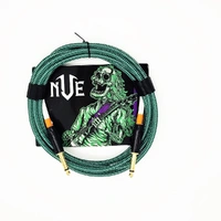 NVE Guitars Instrument Cable gold plated Plugs 10ft - 3m Straight to Straight - Green