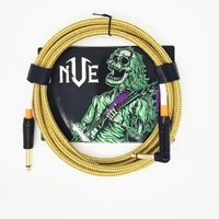 NVE Guitars Instrument Cable gold plated Plugs 10ft - 3m Straight to Angle - Gold