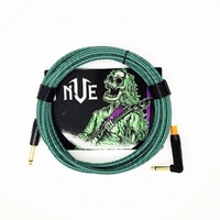 NVE Guitars Instrument Cable gold plated Plugs 10ft - 3m Straight to Angle - Green