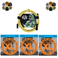 Electric Guitar Strings EXL110 X 3  D'Addario + Cable + Picks Set